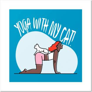 Yoga and cats Posters and Art